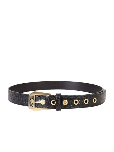 Versace Jeans Couture Animalier Print Belt In Black