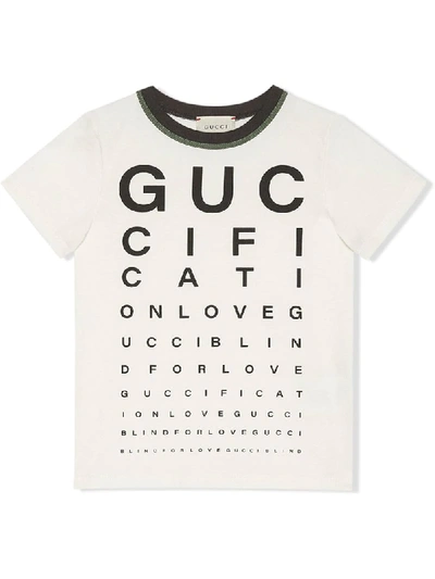 Gucci Kids' Fication 印花t恤 In White