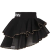 FENDI BLACK SKIRT WITH LOGO FOR GIRL,11442214