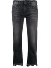 R13 MID RISE CROPPED JEANS