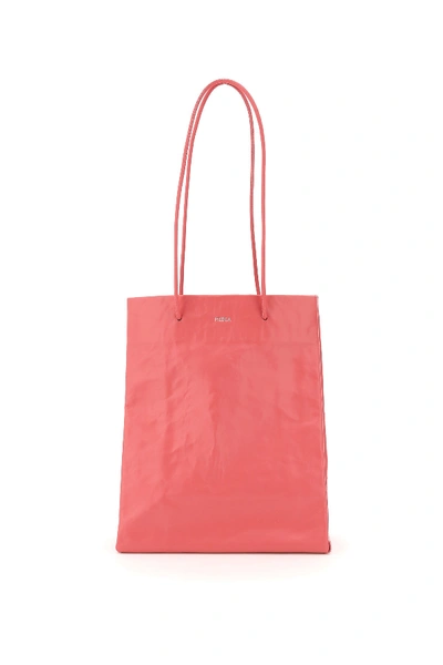 Medea Tall Busted Leather Top Handle Bag In Pink