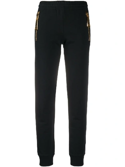 Moschino Oversized Zip Track Trousers In Black