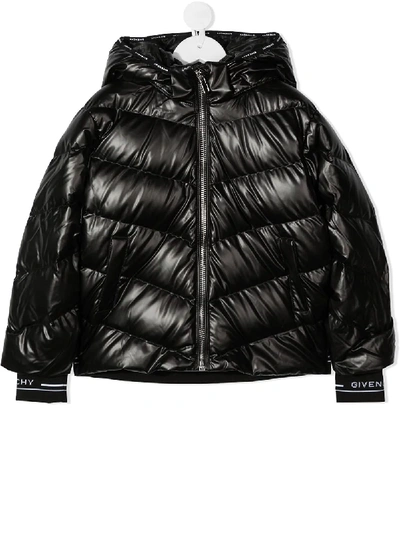 Givenchy Kids' 羽绒飞行员夹克 In Nero