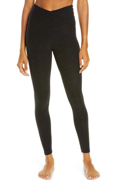 Beyond Yoga Maternity Empire Waisted Midi Leggings In Darkest Night