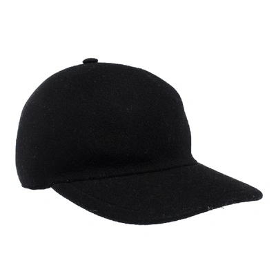 Pre-owned Burberry Black Wool Moulded Baseball Cap S