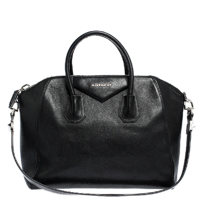 Pre-owned Givenchy Black Leather Medium Antigona Satchel