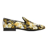 VERSACE VERSACE WHITE AND GOLD BAROCCO LOAFERS