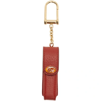 Gucci Red Single Porte-rouges Keychain In 6829 Red