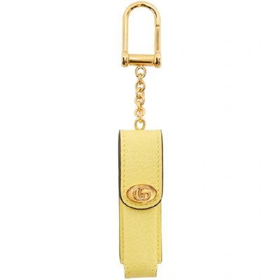 Gucci Yellow Single Porte-rouges Keychain In 7412 Banana