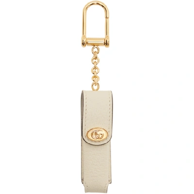 Gucci White Single Porte-rouges Keychain In 9067 White