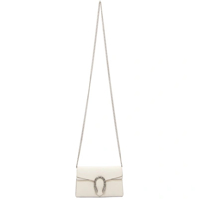 Gucci White Super Mini Leather Dionysus Bag In Ivory