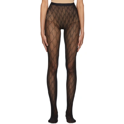 Gucci Black Gg Tights In 1000 Black