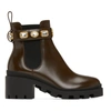 GUCCI BROWN BELTED CHELSEA BOOTS
