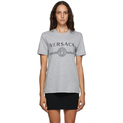 Versace 灰色 Medusa 徽标 T 恤 In A8026 Grey