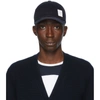 THOM BROWNE NAVY SIX PANEL CAP