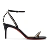 Christian Louboutin So Me Spike 70 Leather Sandals In Black Silver