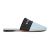 GIVENCHY BLUE & BLACK BEDFORD MULES