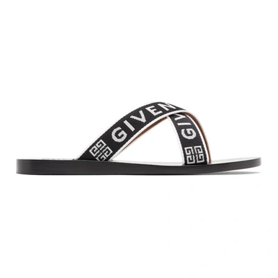 Givenchy 4g Crisscross Slide Sandal In Black