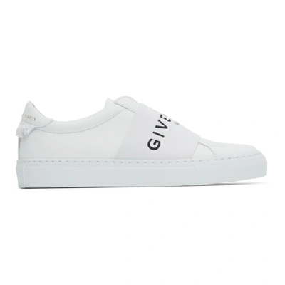 Givenchy Urban Street Logo-print Leather Slip-on Sneakers In Blanc