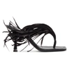 ALEXANDER WANG BLACK FEATHER IVY HEELED SANDALS