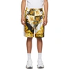 VERSACE VERSACE WHITE AND GOLD BAROCCO SHORTS