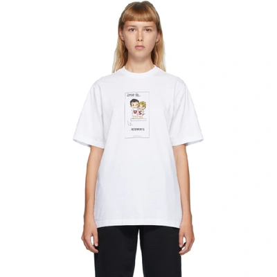 Vetements Love Is-print Cotton-jersey T-shirt In White