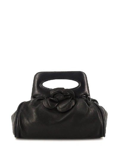 Pre-owned Chanel 2004 Camellia Tote In Black