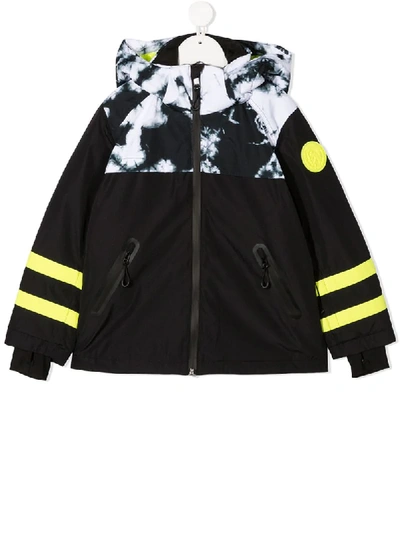 Diesel Kids' Tie-dye Ski Jacket (6-12 Years) In Black