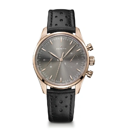 Zenith 18.2150.4069/91.c812 Chronomaster Heritage 146 Rose-gold And Leather Watch In Brown