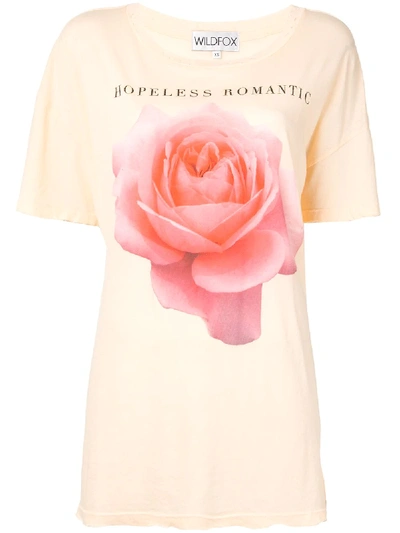 Wildfox Hopeless Romantic Longline T-shirt In Orange