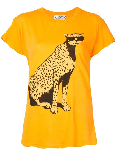 Wildfox Leopard Print T-shirt In Yellow