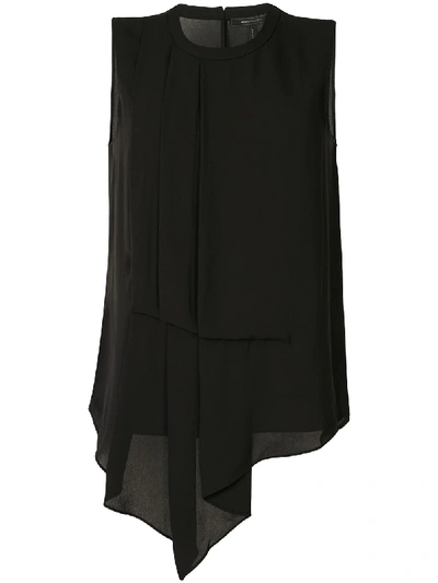 Bcbg Max Azria Drapierte Bluse In Black