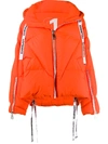 Khrisjoy Cropped Feather-down Puffer Jacket In Orange