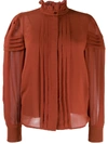 SEE BY CHLOÉ PLEATED LONG-SLEEVED SHIRT