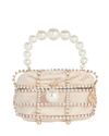 ROSANTICA Ducas Cage Pearl and Crystal Clutch,060056803895