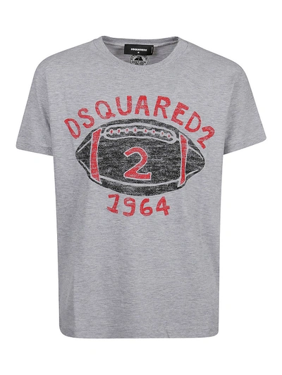 Dsquared2 Printed Cotton Jersey T-shirt In Grey