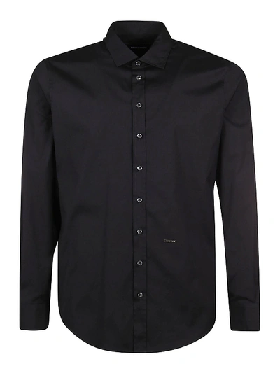 Dsquared2 Relaxed Dan Cotton Poplin Shirt In Black