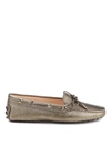 TOD'S HAMMERED LEATHER DRIVER LOAFERS