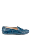 TOD'S CROCO PRINTED LEATHER DRIVER LOAFERS