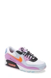 Nike Air Max 90 Sneaker In White/ Hyper Crimson/ Violet