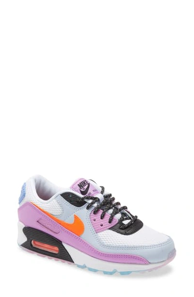 Nike Air Max 90 Sneaker In White/ Hyper Crimson/ Violet