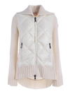 MONCLER KNITTED CARDIGAN FEATURING DOWN JACKET