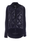 MONCLER DOWN JACKET KNITTED CARDIGAN IN BLACK