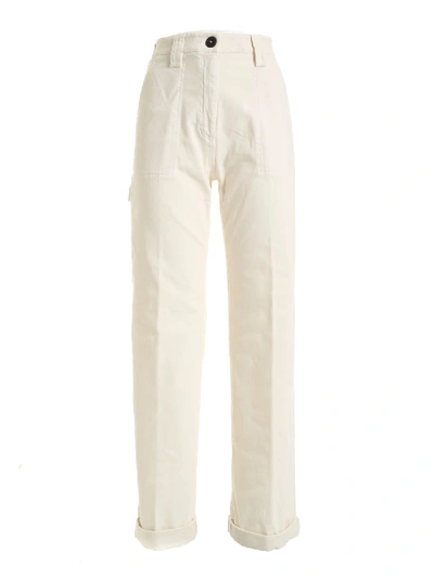 True Royal Jessye Trousers In Ivory Colour In White