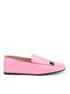 SERGIO ROSSI PATENT SLIPPERS IN PINK