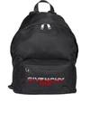 GIVENCHY LOGO PRINT NYLON BACKPACK IN BLACK AND RED