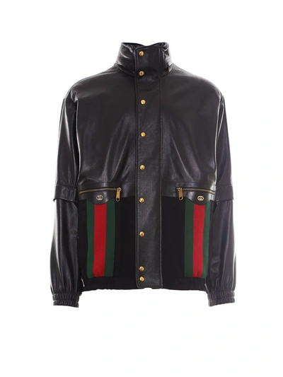 Gucci Web Bomber Jacket In Black