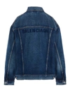 BALENCIAGA OVERSIZED DENIM JACKET WITH EMBROIDERY IN BLUE