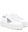 Prada Womens White Double Wheel Recycled-nylon Low-top Trainers In White