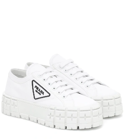 Prada Wheel Gabardine Trainers In White